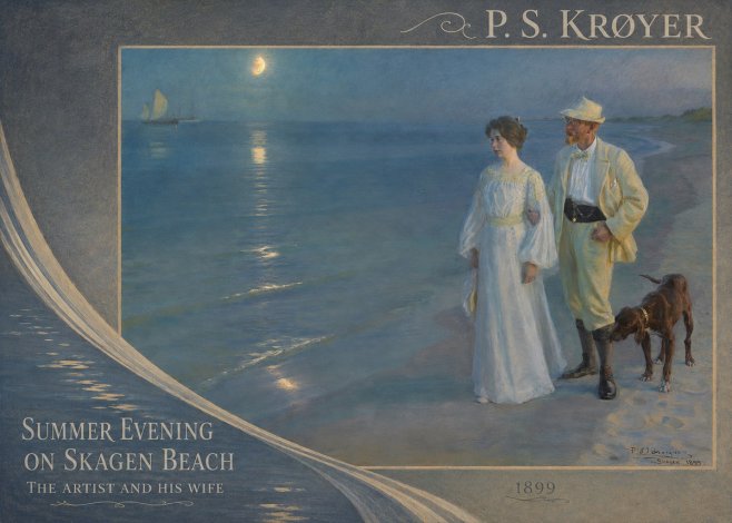 P.S. Krøyer Summer Evening on Skagen Beach — the Artist and His Wife No4 - Póster