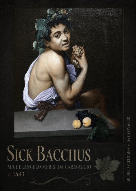 Michelangelo Merisi da Caravaggio Sick Bacchus No2 - Póster
