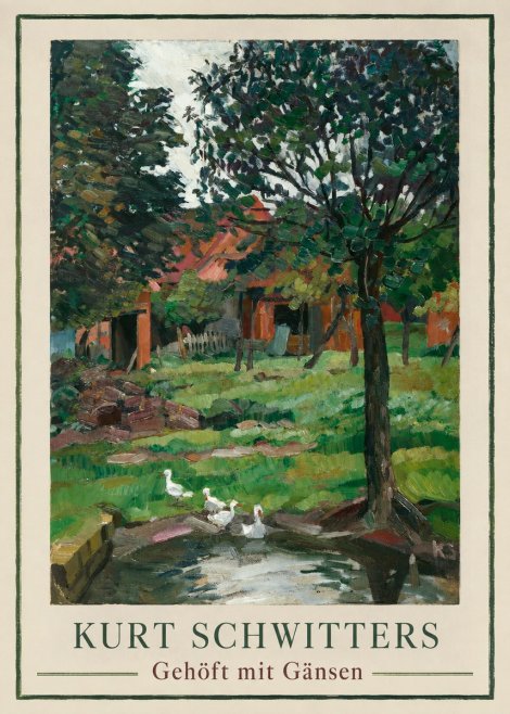 Kurt Schwitters Gehöft Mit Gänsen No1 - Póster
