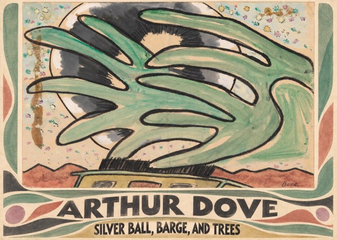 Arthur Dove Silver Ball, Barge, and Trees No4 - Póster