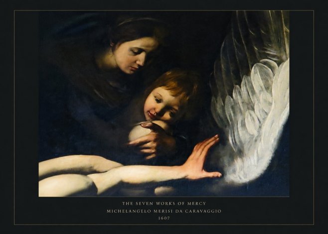 Michelangelo Merisi da Caravaggio The Seven Works of Mercy IV No5 - Póster