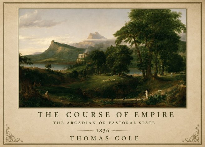 Thomas Cole The Course of Empire - the Arcadian or Pastoral State No1 - Póster