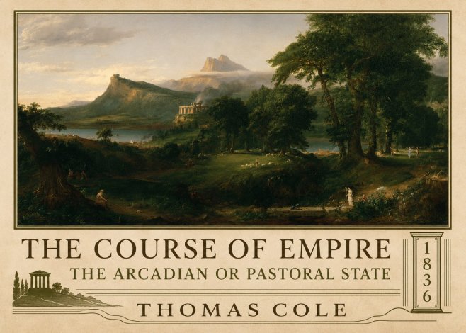 Thomas Cole The Course of Empire - the Arcadian or Pastoral State No2 - Póster