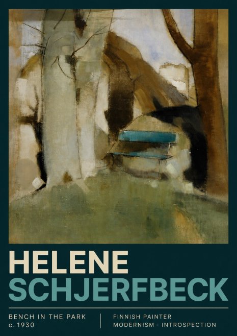 Helene Schjerfbeck Bench in the Park No3 - Póster