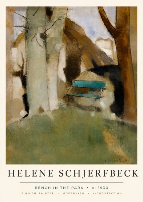 Helene Schjerfbeck Bench in the Park No4 - Póster