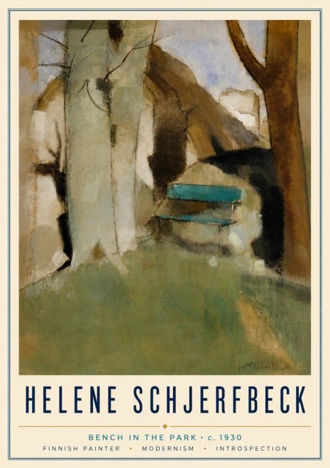 Helene Schjerfbeck Bench in the Park No6 - Póster