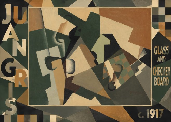 Juan Gris Glass and Checkerboard No5 - Póster