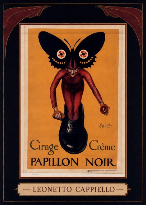 Leonetto Cappiello Cirage Crème Papillon Noir No4 - Póster