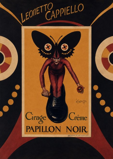 Leonetto Cappiello Cirage Crème Papillon Noir No6 - Póster