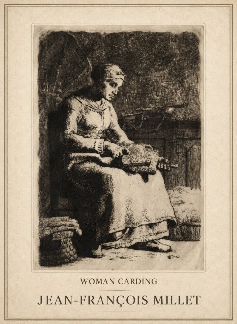 Jean-François Millet Woman Carding No1 - Póster