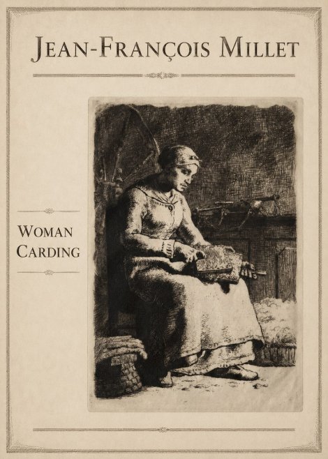 Jean-François Millet Woman Carding No3 - Póster