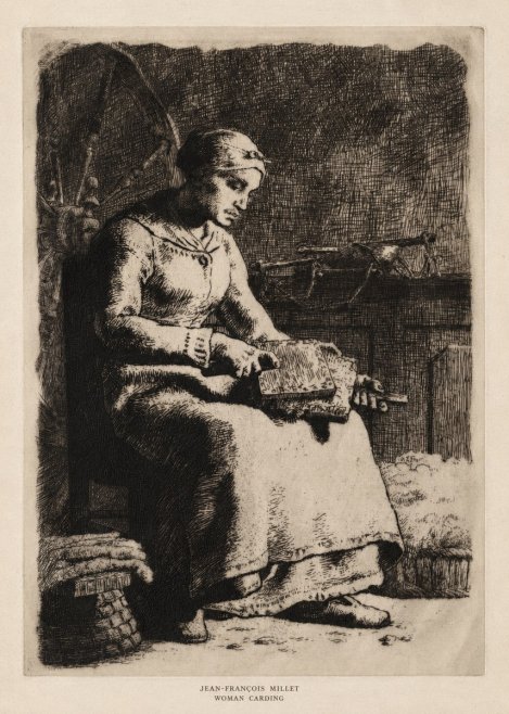 Jean-François Millet Woman Carding No5 - Póster