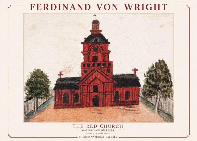 Ferdinand von Wright The Red Church No1 - Póster