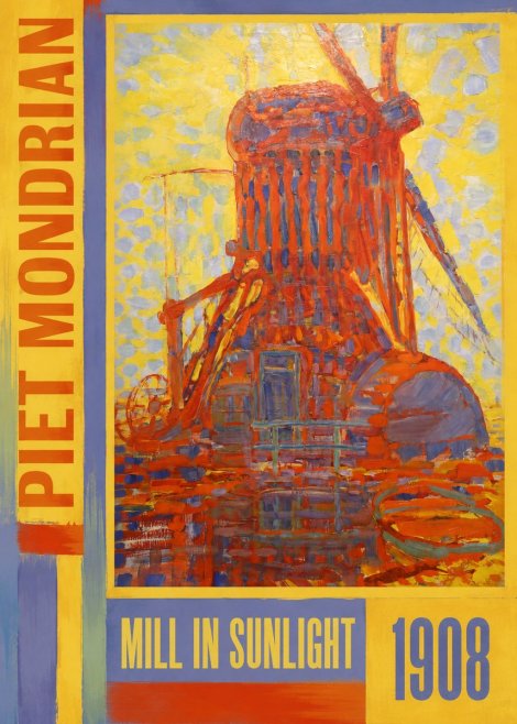 Piet Mondrian Mill in Sunlight No2 - Póster