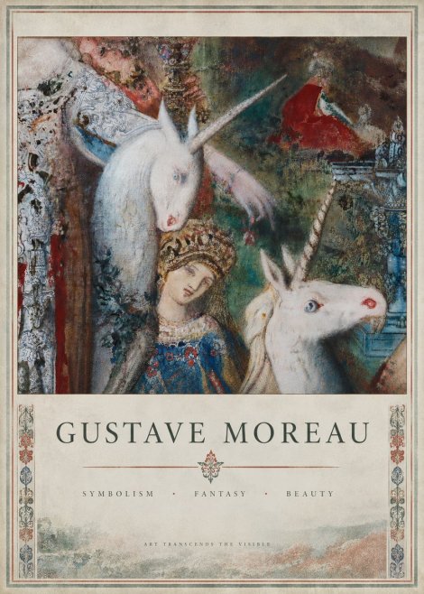 Gustave Moreau The Unicorns II No5 - Póster