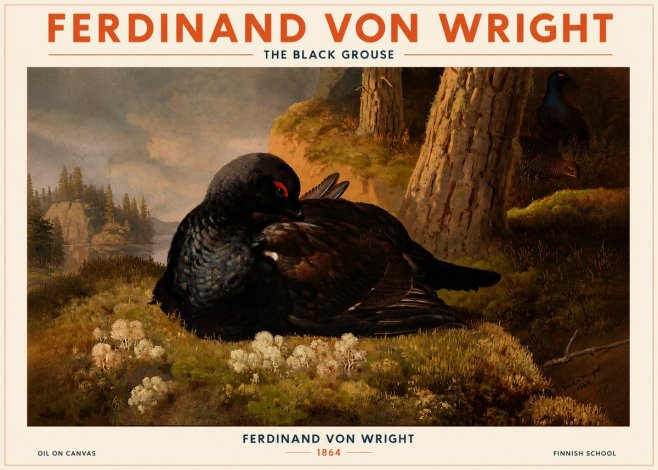 Ferdinand von Wright The Black Grouse No2 - Póster