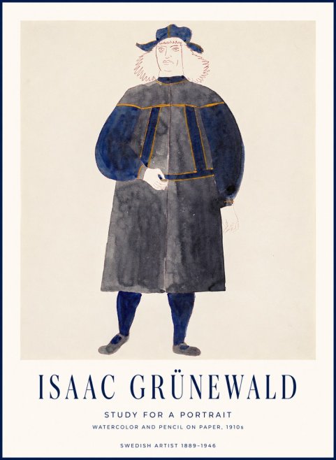 Isaac Grünewald Study for a Portrait No1 - Póster