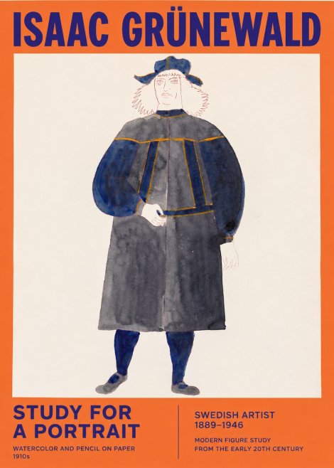 Isaac Grünewald Study for a Portrait No2 - Póster