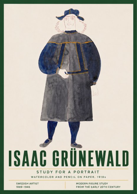 Isaac Grünewald Study for a Portrait No4 - Póster
