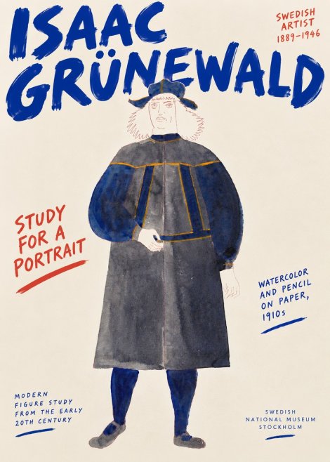Isaac Grünewald Study for a Portrait No5 - Póster
