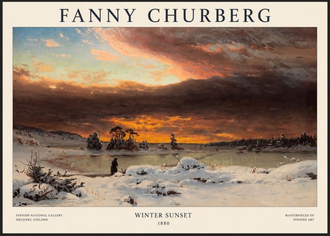 Fanny Churberg Winter Sunset No1 - Póster