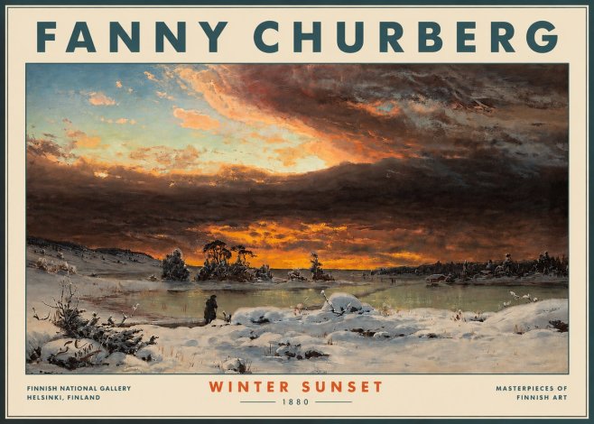 Fanny Churberg Winter Sunset No3 - Póster
