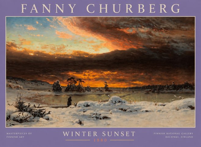 Fanny Churberg Winter Sunset No4 - Póster