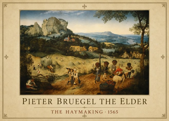 Pieter Bruegel The Haymaking No1 - Póster
