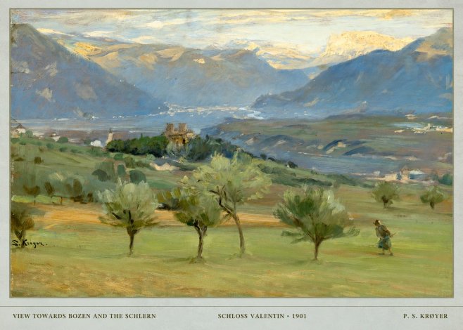 P.S. Krøyer View Towards Bozen and the Schlern No5 - Póster
