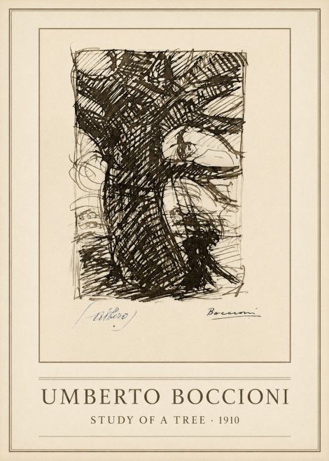 Umberto Boccioni Study of a Tree No1 - Póster