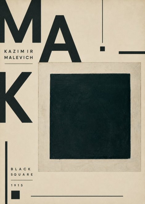 Kazimir Malevich Black Square No5 - Póster