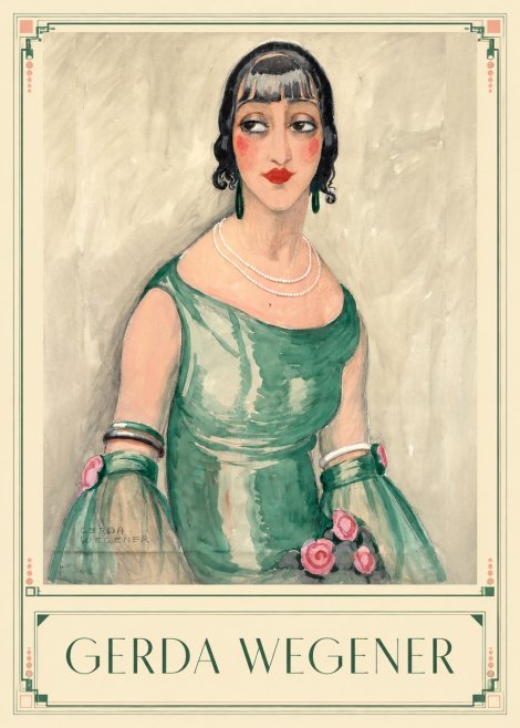 Gerda Wegener Portrait of a Woman in Green Dress No1 - Póster