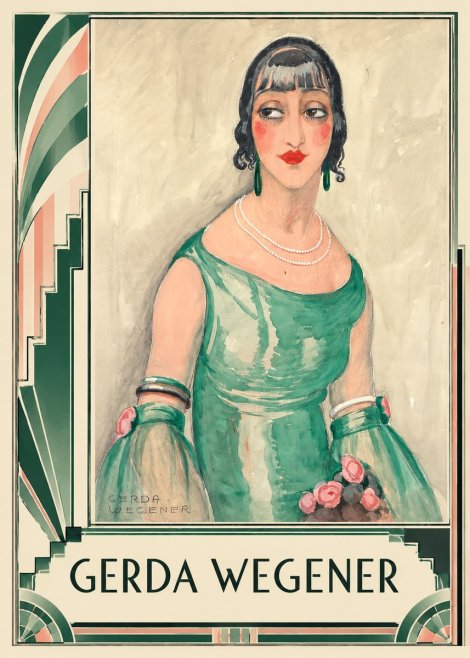 Gerda Wegener Portrait of a Woman in Green Dress No2 - Póster