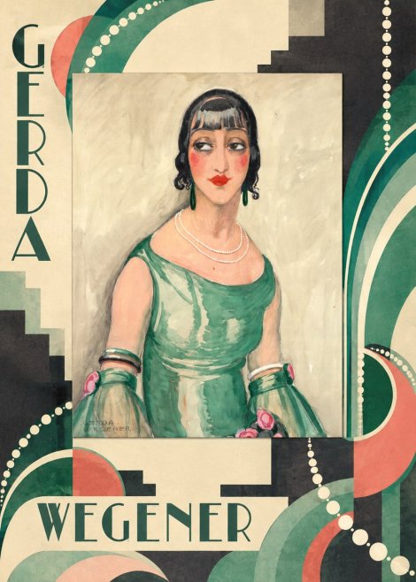 Gerda Wegener Portrait of a Woman in Green Dress No4 - Póster