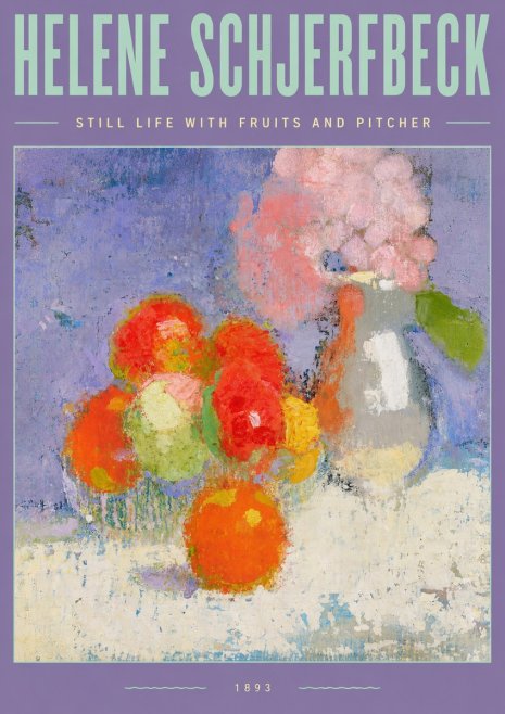 Helene Schjerfbeck Still Life with Fruits and Pitcher No3 - Póster