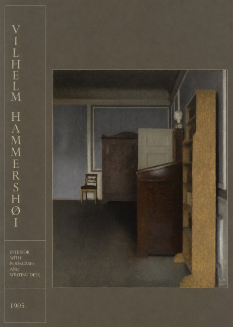 Vilhelm Hammershøi Interior with Bookcases and Writing Desk No2 - Póster