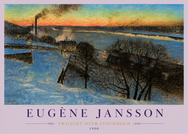 Eugène Jansson Twilight over Stockholm No6 - Póster