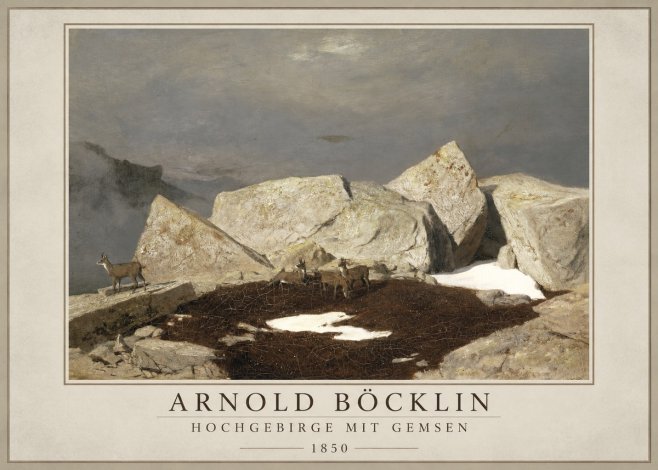Arnold Böcklin Hochgebirge Mit Gemsen No1 - Póster