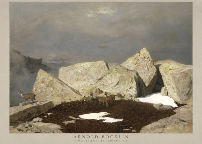 Arnold Böcklin Hochgebirge Mit Gemsen No2 - Póster