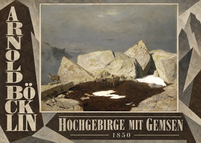 Arnold Böcklin Hochgebirge Mit Gemsen No5 - Póster