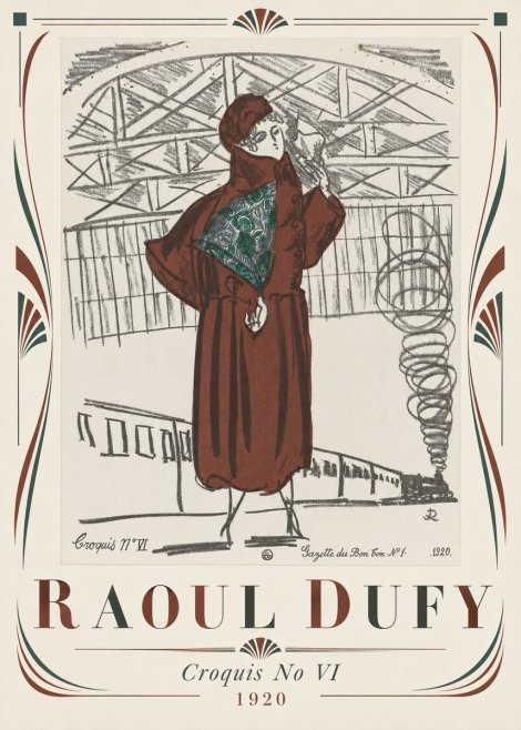 Raoul Dufy Croquis No Vi No4 - Póster