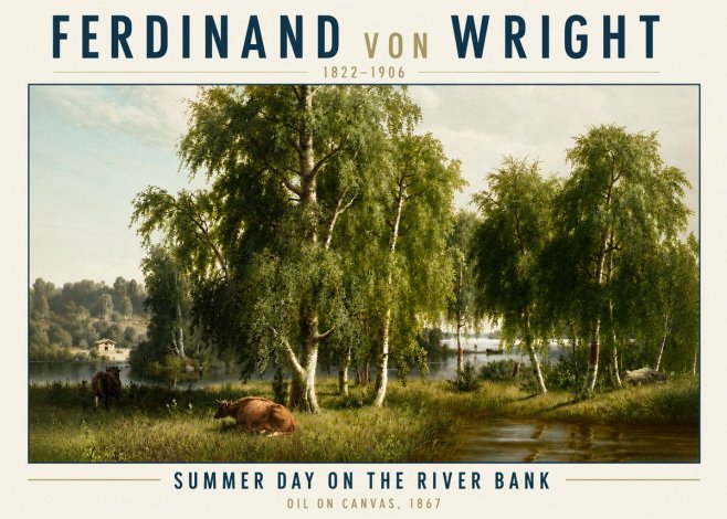 Ferdinand von Wright Summer Day on the River Bank No3 - Póster