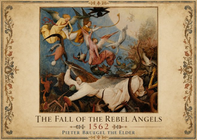 Pieter Bruegel The Fall of the Rebel Angels II No1 - Póster