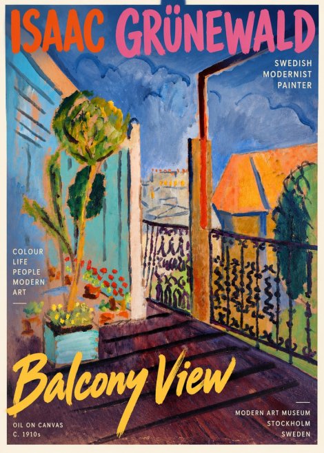 Isaac Grünewald The Balcony No4 - Póster