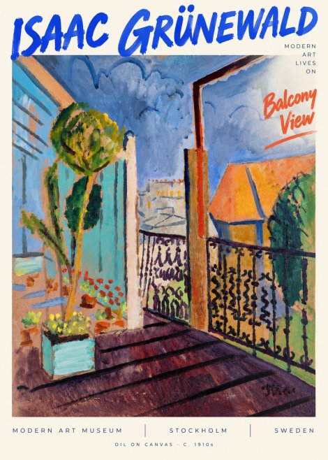 Isaac Grünewald The Balcony No6 - Póster