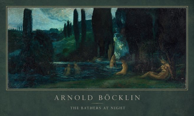 Arnold Böcklin The Bathers at Night No1 - Póster