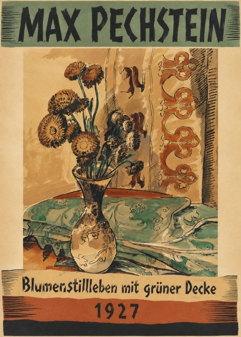 Max Pechstein Blumenstillleben Mit Grüner Decke No5 - Póster