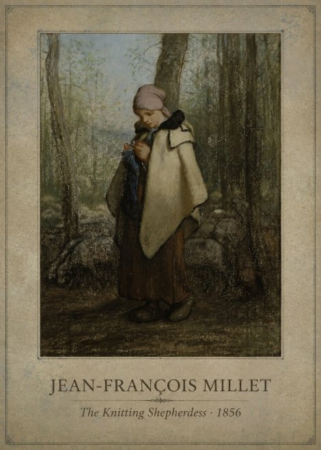 Jean-François Millet The Knitting Shepherdess · 1856 No1 - Póster