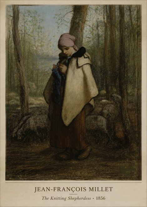 Jean-François Millet The Knitting Shepherdess · 1856 No5 - Póster