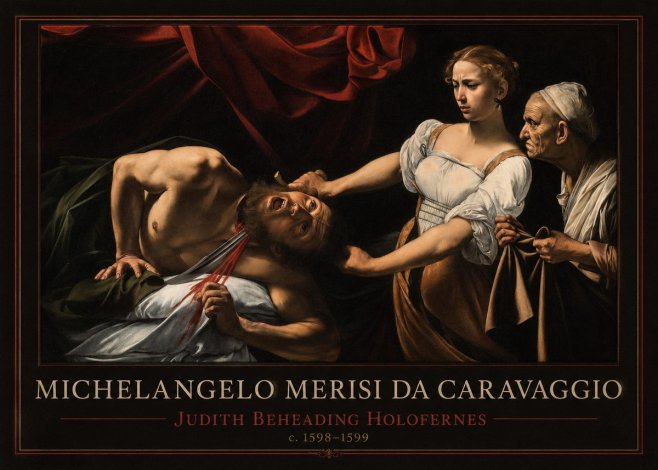 Michelangelo Merisi da Caravaggio Judith Beheading Holofernes II No1 - Póster